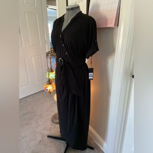 NWOT Karl Lagerfeld Paris - Short Sleeve Wrap Black Dress size XL